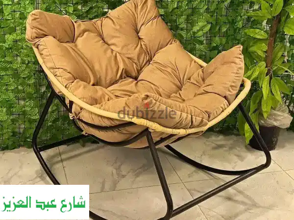 استرخاء بلا حدود: كرسي هزاز حديد فاخر للحدائق...