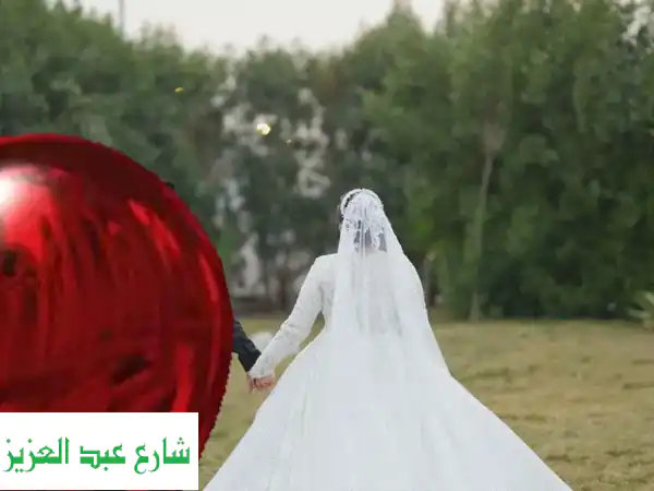 فستان زفاف استعمال مره واحده فقط ابيض هاند ميد كلوا ديل 3 متر