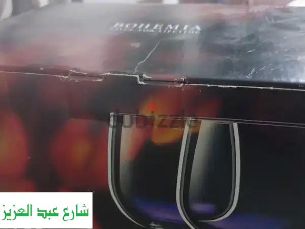 طقم كاسات كريستال بوهيمي أصلي 🇨🇿 (6 قطع) - جديد بالكرتونة | سعر لقطة لجهاز العروسة