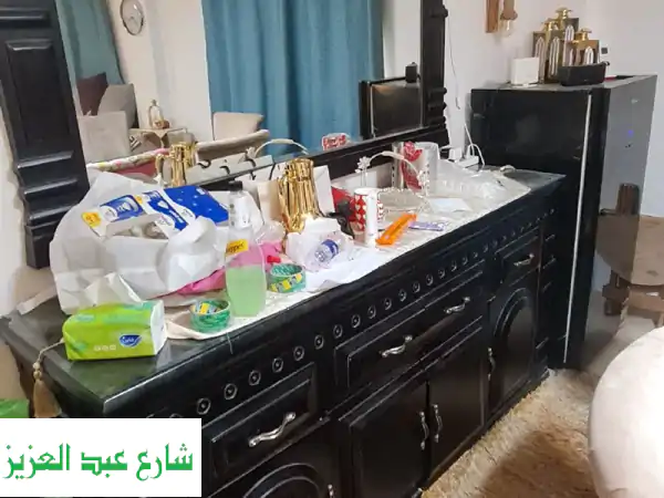 طاولة سفرة وبوفيه ونيش خشب زان فاخر | أدراج ذكية |...
