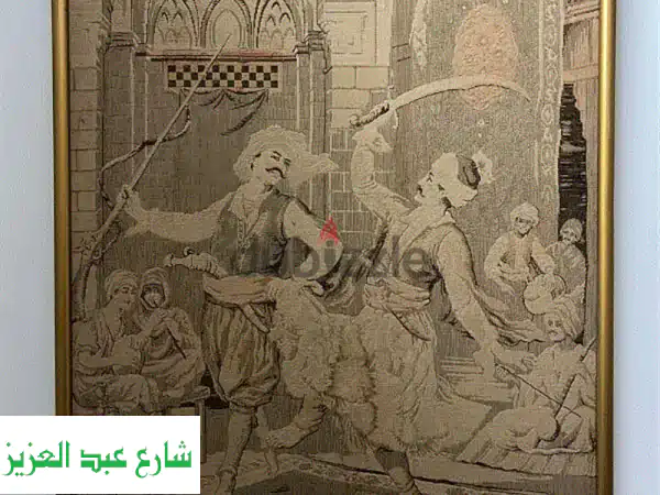 لوحة انتيك أثرية نادرة | برواز ذهبي فاخر ٦٥*٩٠ سم |...