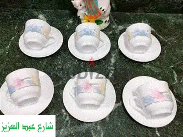 طقم فناجين قهوة وكاكاو اركوبال فرنساوي أصلي (6 قطع)...