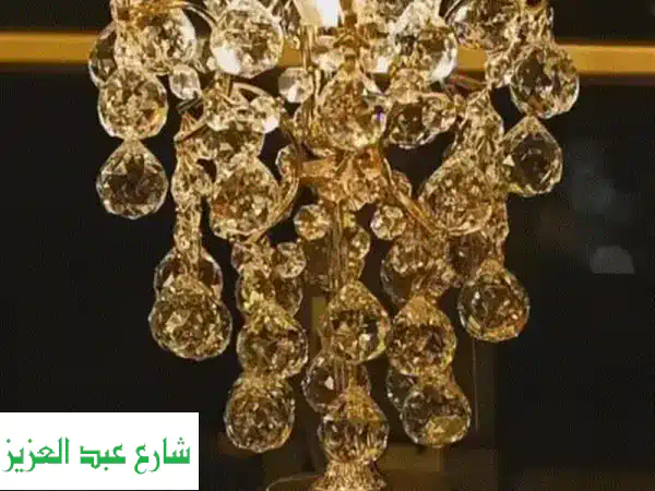تحفة فنية: أباجورة كريستال عصفور جديدة بطلاء ذهب...