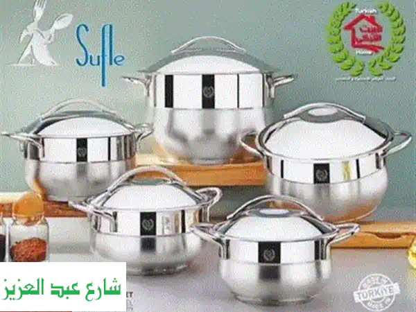 طقم أواني طهي دي كاست فاخر 3×1 مع جريل: جودة استثنائية لمطبخك العصري!