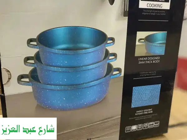 طقم أواني طهي دي كاست فاخر 3×1 مع جريل: جودة...