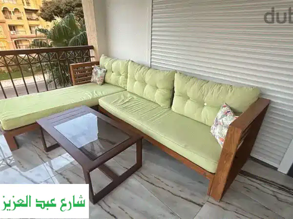 استرخاء فاخر في مدينتي! 🛋️ طقم كنب بلكونة وحديقة بجودة القباني بالقاهرة