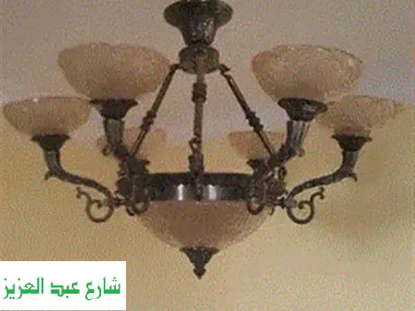 فرصة ذهبية: نجفة قنديل نحاس أصلي ٦ أذرع – 3 قطع...