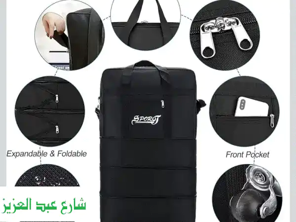 وداعًا لفوضى السفر! ✈️ شنطة سفر سوداء قابلة للطي ومتعددة المستويات | تنظيم ذكي لكل رحلة