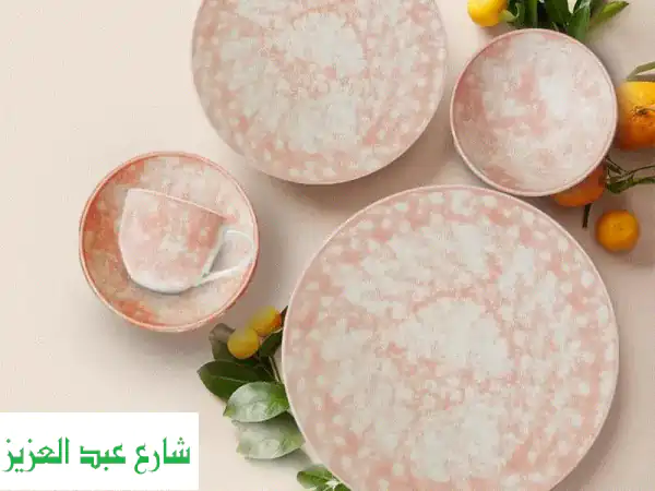 طقم عشاء بورسلين C3 فتحي محمود 50 قطعة وردي فاخر -...
