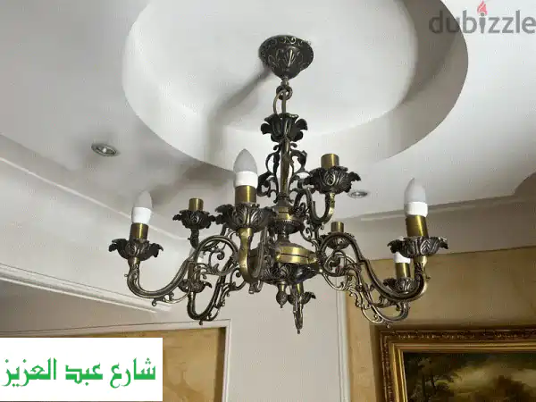 فرصة لا تعوض: 2 نجفة نحاس كلاسيك فاخرة و2 تابلوه...