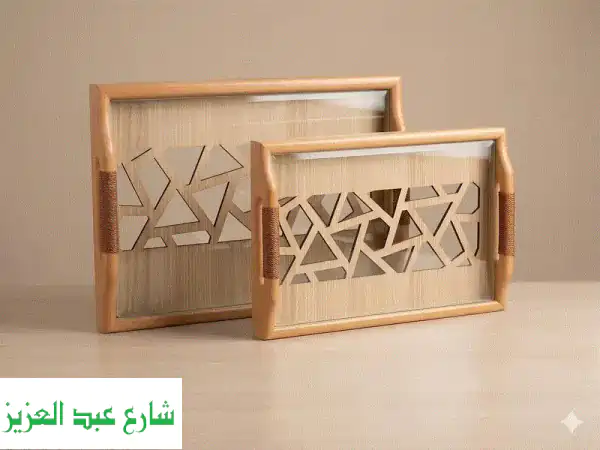 صينية تقديم خشبية فاخرة