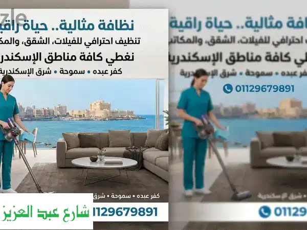 تنظيف احترافي للفيلات والشقق  والمكاتب...