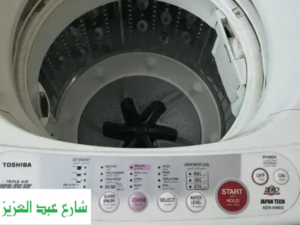 غسالة توشيبا نص أوتوماتيك AEW8460 S بحالة جيدة جدًا  Triple Air