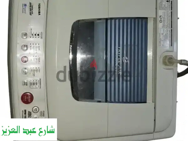 غسالة توشيبا نص أوتوماتيك AEW8460 S بحالة جيدة جدًا  Triple Air