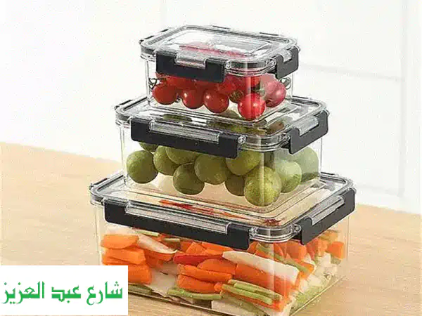 علب أكليريك محكمة الغلق 3 قطع: حافظ على طعامك...