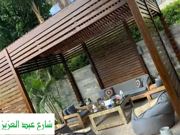 برجولات خشب سويدي فنلندي | سعر المتر يبدأ 1200 جنيه | دهانات استر مميزة