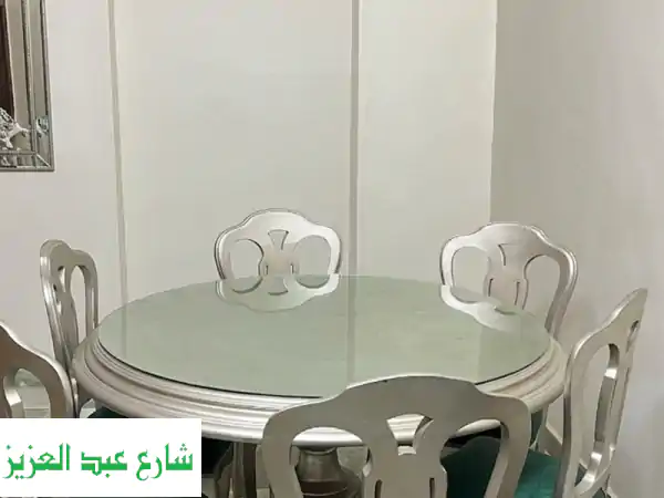 ترابيزة سفره مدوره ب ست كراسي للبيع
