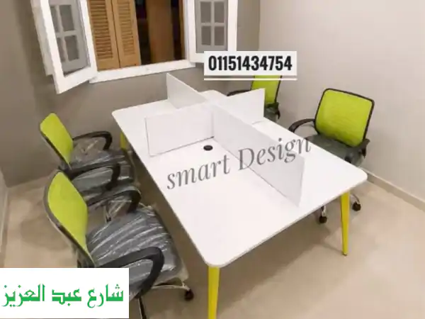 ورك استيشن/خليه عمل/مكاتب موظفين/ بارتيشن خشب mdfاسبانى عالى الجوده متاح تنفيذ جميع الاشكال والمقاسات وجميع الاثاث المكتبى
