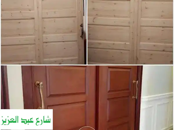 بيع أبواب جرارة مودرن وسحاب للغرف والحمامات شامل بالاكسسورات والدهان